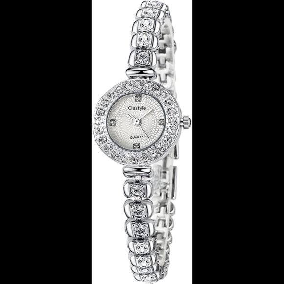 Rhinestone Silver Women Ladies Elegant Stainless Steel Watch main image 6